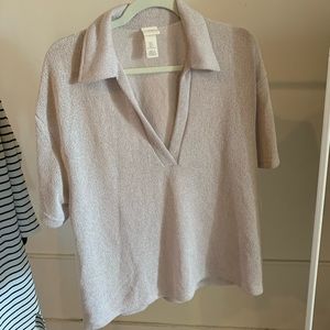 H&M short sleeve sweater polo, L